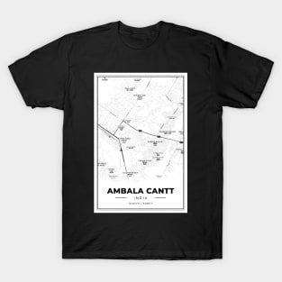 Ambala Cantt Map - Map of Indian Cities T-Shirt